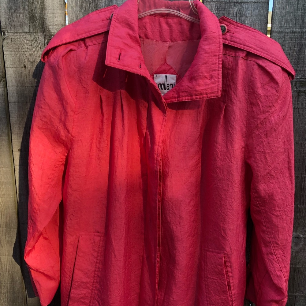 Vintage J.Gallery Pink Long Trench Coat Size 6